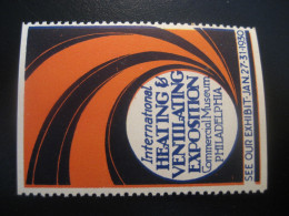 PHILADELPHIA 1930 Heating And Ventilating Exposition Poster Stamp Vignette USA Label - Autres & Non Classés