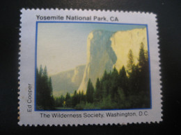 YOSEMITE National Park Wilderness Society Washington Slight Faults Poster Stamp Vignette USA Label - Autres & Non Classés