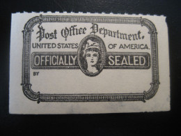 POST OFFICE Department Officially Sealed Tax Fiscal Revenue Poster Stamp Vignette USA Label - Autres & Non Classés