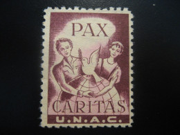 CARITAS Pax U.N.A.C. Poster Stamp Vignette USA Label - Autres & Non Classés
