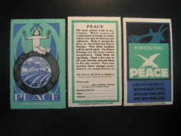 NEW YORK 1914 Peace Agriculture 3 Poster Stamp Vignette USA Label - Agriculture