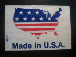 Made In U.S.A. Flag Flags Drapeau Drapeaux Poster Stamp Vignette USA Label Slight Faults - Andere & Zonder Classificatie