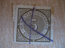 EXPRESSGUT (5) Gr. Bad. Staats Eisenbahn Train Railway Tax Fiscal Revenue Stamp GERMANY - Other & Unclassified