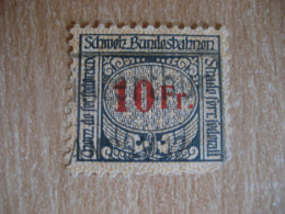 Bundesbahn 10 Fr. Train Railway Stamp Fiscal SWITZERLAND - Sonstige & Ohne Zuordnung