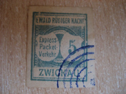 ZWICKAU 1889 Ewald Rudiger Nachf 5 Pf Michel A1 Express-Packet-Verkehr Privat Private Local Stamp GERMANY - Private & Lokale Post