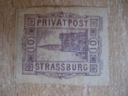 STRASSBURG 1887 Privatpost 10 Pf Michel A11 Privat Private Local Stamp GERMANY Slight Faults - Private & Lokale Post