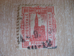 STRASSBURG 1889/90 Privatpost 2 Pf Michel A41 Privat Private Local Stamp GERMANY Slight Faults - Private & Lokale Post