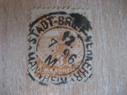 MANNHEIM 1895/6 Brief-Verkehr 3 Pf Michel C8 Privat Private Local Stamp GERMANY Slight Faults - Privatpost
