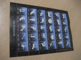 FAROE ISLANDS 2001 Zodiac Astrology Merry Christmas Sheet Bloc 30 Poster Stamp Vignette DENMARK Label - Faeroër