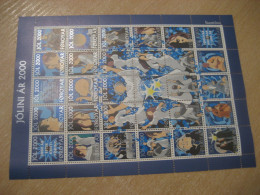 FAROE ISLANDS 2000 New Year Religion Merry Christmas Sheet Bloc 30 Poster Stamp Vignette DENMARK Label - Faeroër
