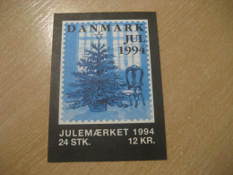 DENMARK 1994 Cat Sleigh Sled Julemaerket Booklet Christmas 24 Poster Stamp Vignette (3 Sheet X 8 Label) - Carnets