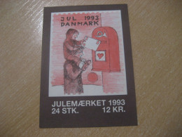 DENMARK 1993  Julemaerket Booklet Christmas 24 Poster Stamp Vignette (3 Sheet X 8 Label) - Libretti