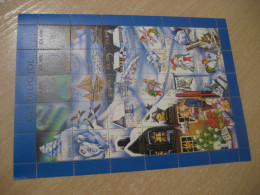 FAROE ISLANDS 1991 Poultry Cat Goat ... Merry Christmas Sheet Bloc 30 Poster Stamp Vignette DENMARK Label - Faeroër