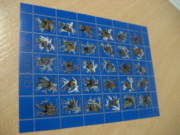 FAROE ISLANDS 1992 Bird Birds Merry Christmas Sheet Bloc 30 Poster Stamp Vignette DENMARK Label - Islas Faeroes