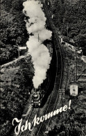CPA Deutsche Eisenbahn, Dampflok, Ich Komme - Eisenbahnen
