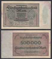 Reichsbanknote 500 Tausend Mark 1923 Ro 87b F (4) Serie A      (28311 - Other & Unclassified