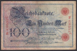 Reichsbanknote 100 Mark 1903 UDR T Serie C Ro 20 Pick 22 F (4)     (28278 - Otros & Sin Clasificación