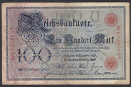 Reichsbanknote 100 Mark 1905 Ro 23b Pick 24 UDR U Serie A - F (4)     (28291 - Other & Unclassified