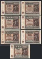 7 Stück á 5000 Mark 1922 Ro 80a Pick 81 FZ: X Verschiedene Serien    (28228 - Sonstige & Ohne Zuordnung