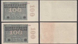 2 Stück á Ro 106e 100 Millionen Mark 1923 FZ: V BZ: 3+6 XF (2) Starnoten  (29769 - Sonstige & Ohne Zuordnung