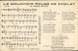 Chanson CPA Le Mouchoir Rouge De Cholet, Théodore Botrel - Trachten