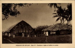 CPA Ceylon Sri Lanka, Presbyterium Und Kirche Aus Kokosnussblättern - Sri Lanka (Ceilán)