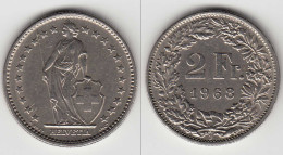 Schweiz - Switzerland 2 Franken Cu-Ni Münze 1968   (29995 - Otros & Sin Clasificación