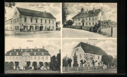 AK Canitz, Gasthaus Canitz, Schule, Pfarrhaus, Schloss  - Autres & Non Classés