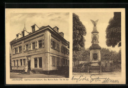 AK Ladenburg, Gasthaus Zum Ochsen, Kriegerdenkmal  - Ladenburg