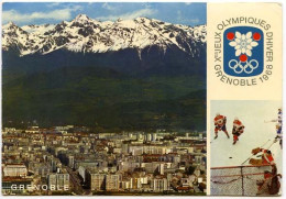 CPSM 10,5 X 15 Isère GRENOBLE Xèmes Jeux Olympiques D'Hiver De GRENOBLE 1968 Hockey Sur Glace Vue Générale Et Chaîne* - Grenoble