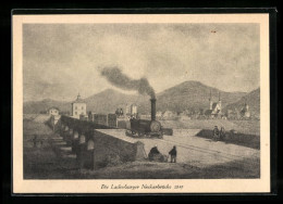 Künstler-AK Ladenburg, Festpostkarte Zum 1850 Jährigen Stadtjubiläum 28.05.-12.06.1949, Neckarbrücke Mit Lokomotiv  - Ladenburg