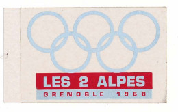 Autocollant  X° Jeux Olympiques D'Hiver De GRENOBLE 1968 Olympic Games 68 LES 2 ALPES - Andere & Zonder Classificatie
