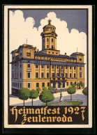 Künstler-AK Zeulenroda, Heimatfest 1927, Rathaus  - Zeulenroda