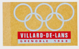 Autocollant  X° Jeux Olympiques D'Hiver De GRENOBLE 1968 Olympic Games 68 VILLARD DE LANS - Andere & Zonder Classificatie