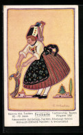 Künstler-AK Sign. O.Urbahn: Schützenfest 1919 Auf Der Theresienwiese, Frau In Bayerischer Tracht  - Caza