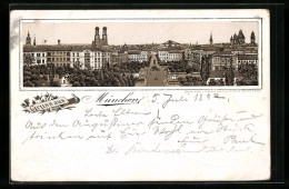 Vorläufer-Lithographie München, 1892, Ausblick Vom Maximilianeum  - Muenchen