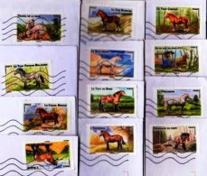 Les 12 Timbres Du Carnet " LES CHEVAUX DE TRAIT DE NOS RÉGIONS " _Ti1181 - Lettres & Documents