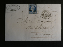 DO18 FRANCE   LETTRE RR 1ER DEC. 1852 ETOILE DE  PARIS A MEAUX  +NAPOLEON N°10 ++ AFF. INTERESSANT+++ - 1849-1876: Période Classique