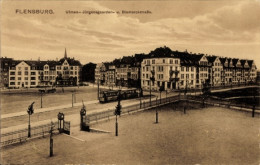 CPA Flensburg In Schleswig Holstein, Ulmenstraße, Jürgensgaarderstraße, Bismackstraße, Straßenbahn - Autres & Non Classés