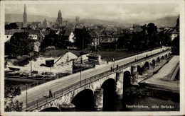 CPA Saarbrücken Im Saarland, Alte Brücke Mit Kaiser-Wilhelm-Denkmal, Ortsansicht - Sonstige & Ohne Zuordnung