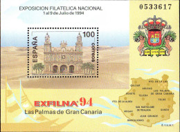 Espagne Bloc N** Yv: 61 Mi:55 Ed:3313 Exposicion Filatelica Exfilna'94 Las Palmas (Thème) - Eglises Et Cathédrales