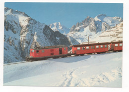 LE FURKA-OBERALP-BAHN ENTRE ANDERMATT ET LE SUSTENHORN ET SALBITSCHIJEN - Trains