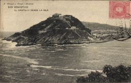 CPA Donostia San Sebastián Baskenland, Das Schloss Von Der Insel - Other & Unclassified