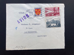 LETTRE Par Avion Pour La MARTINIQUE (REDOUTE) TP MARSEILLE 8F + BORDELAISE 6F + COMTAT 1F OBL.MEC.3-4 1957 PARIS VII - 1921-1960: Moderne