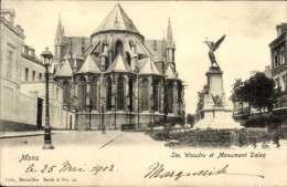 CPA Mons Wallonia Hennegau, Sainte Waudru Und Dolez Monument - Autres & Non Classés