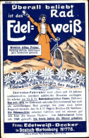 CPA Reklame, Edelweiß Fahrräder, Firma Edelweiß-Decker, Deutsch-Wartenberg - Publicité