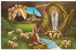 Lourdes - La Basilique Et L'Apparition - Holy Places