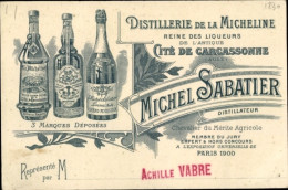 CPA Carcassonne Aude, Micheline Distillery, Michel Sabatier - Reclame