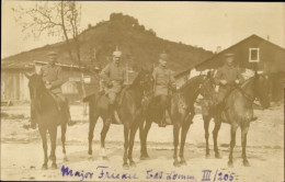 Photo CPA Deutsche Soldaten In Uniformen Auf Pferden, Bat. Comm. III/205 - Autres & Non Classés