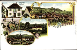 Lithographie Rothweil Oberrotweil Vogtsburg Im Kaiserstuhl, Niederrothweil, Warengeschäft, Totalansicht - Other & Unclassified